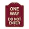 Signmission Designer Series One Way Do Not Enter, Burgundy Heavy-Gauge Aluminum Sign, 24" H, BU-1824-23524 A-DES-BU-1824-23524 - alternate 1